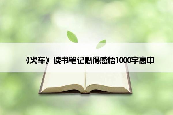 《火车》读书笔记心得感悟1000字高中