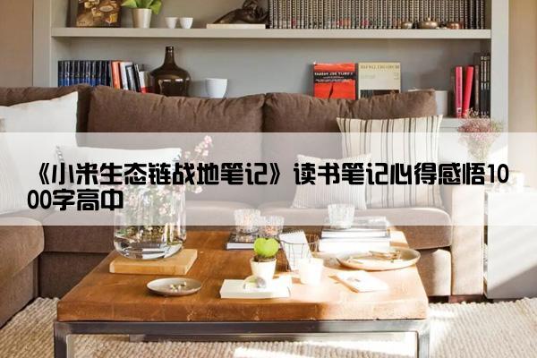 《小米生态链战地笔记》读书笔记心得感悟1000字高中