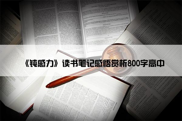 《钝感力》读书笔记感悟赏析800字高中