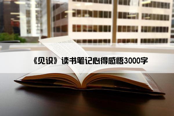 《见识》读书笔记心得感悟3000字