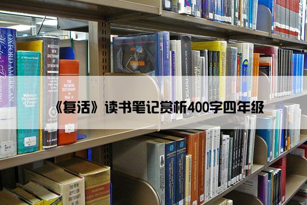 《复活》读书笔记赏析400字四年级