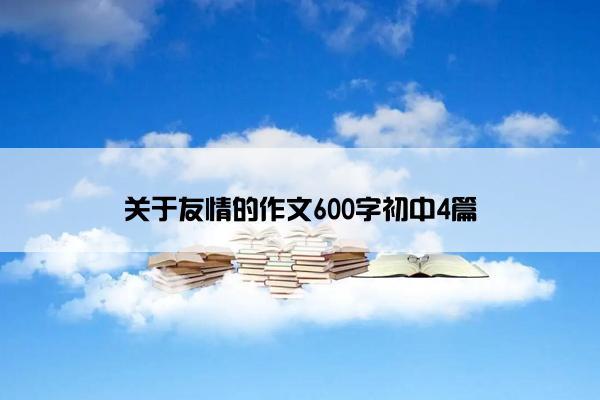 关于友情的作文600字初中4篇