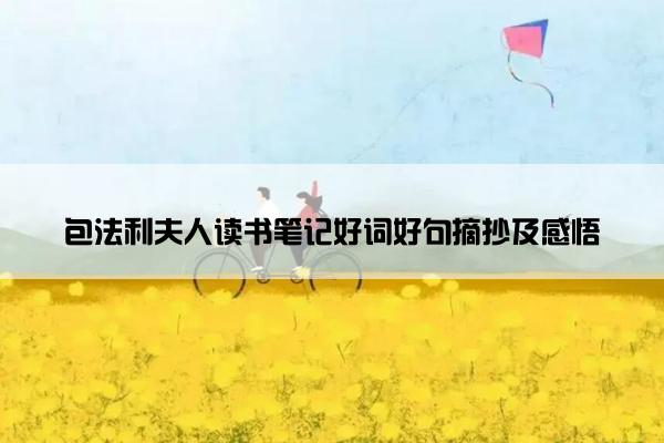 包法利夫人读书笔记好词好句摘抄及感悟