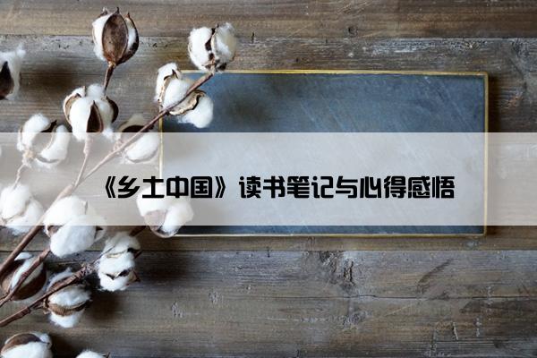 《乡土中国》读书笔记与心得感悟