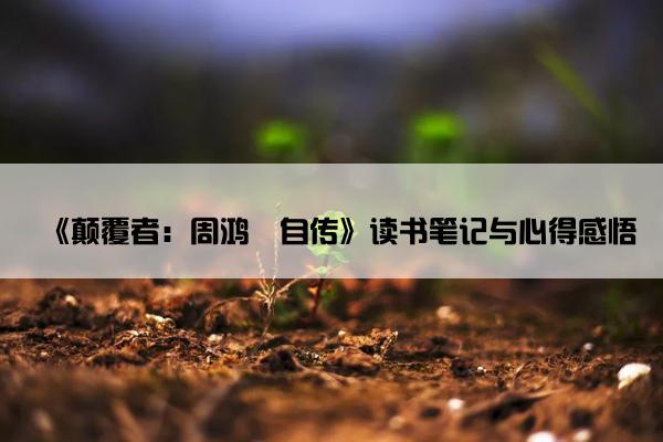 《颠覆者：周鸿祎自传》读书笔记与心得感悟