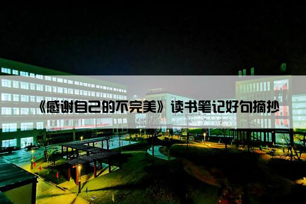 《感谢自己的不完美》读书笔记好句摘抄