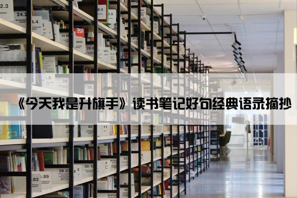 《今天我是升旗手》读书笔记好句经典语录摘抄