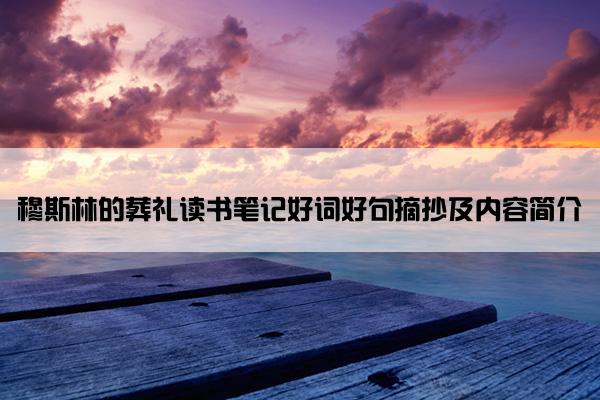 穆斯林的葬礼读书笔记好词好句摘抄及内容简介
