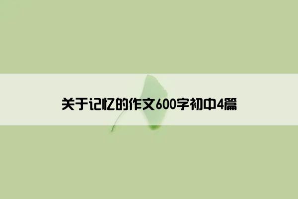 关于记忆的作文600字初中4篇