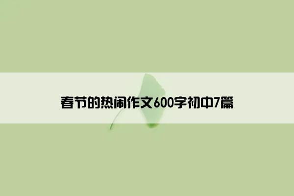 春节的热闹作文600字初中7篇