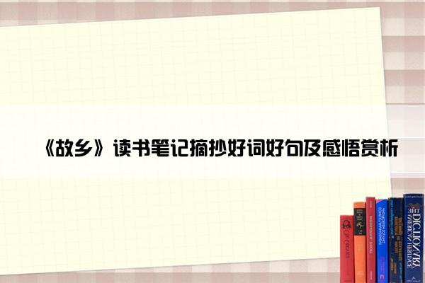 《故乡》读书笔记摘抄好词好句及感悟赏析