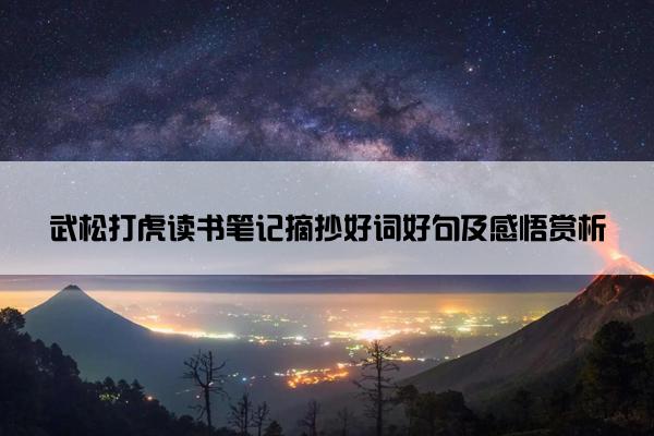 武松打虎读书笔记摘抄好词好句及感悟赏析