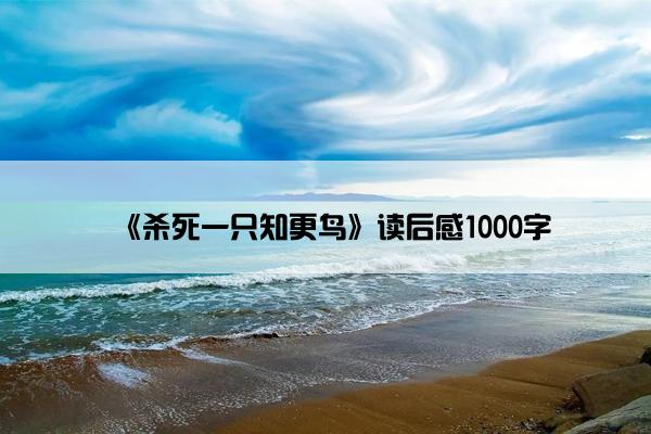 《杀死一只知更鸟》读后感1000字