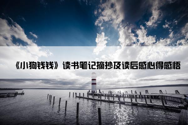 《小狗钱钱》读书笔记摘抄及读后感心得感悟