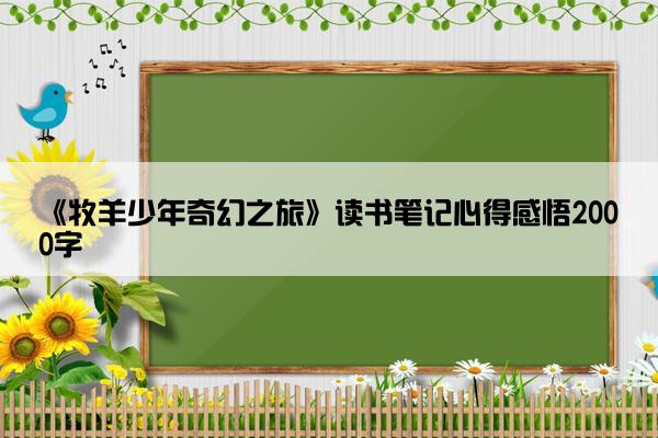 《牧羊少年奇幻之旅》读书笔记心得感悟2000字