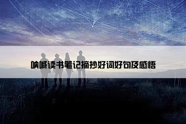 呐喊读书笔记摘抄好词好句及感悟