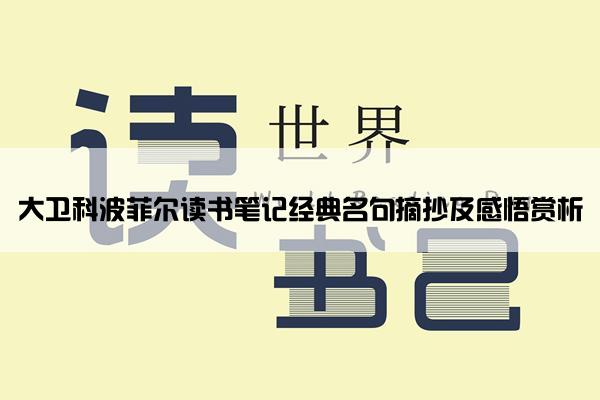 大卫科波菲尔读书笔记经典名句摘抄及感悟赏析