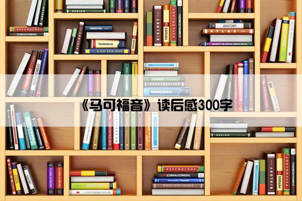 《马可福音》读后感300字