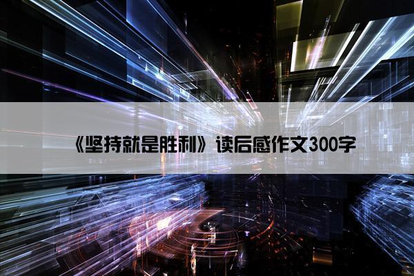 《坚持就是胜利》读后感作文300字