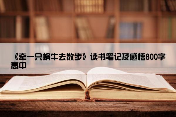 《牵一只蜗牛去散步》读书笔记及感悟800字高中