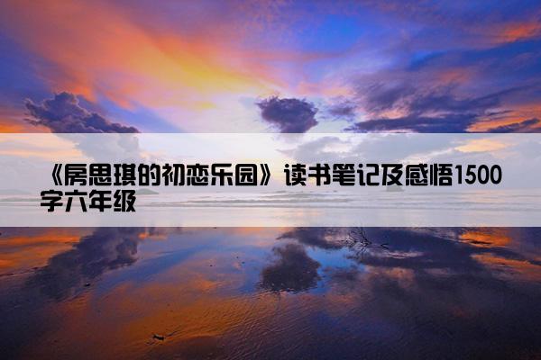 《房思琪的初恋乐园》读书笔记及感悟1500字六年级