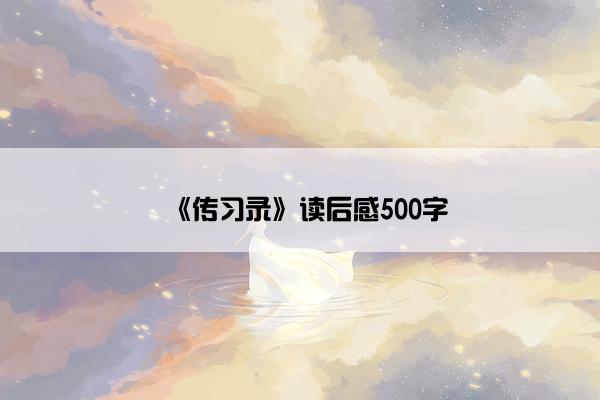 《传习录》读后感500字