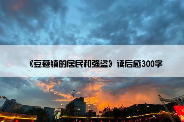 《豆蔻镇的居民和强盗》读后感300字