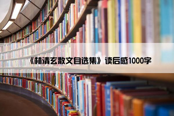 《林清玄散文自选集》读后感1000字