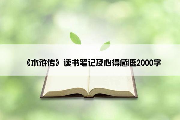《水浒传》读书笔记及心得感悟2000字