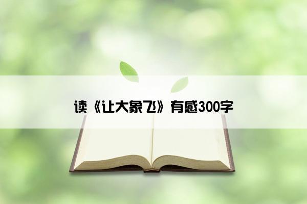 读《让大象飞》有感300字
