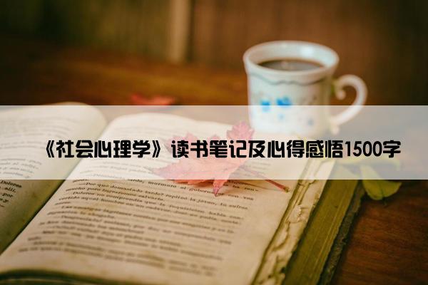 《社会心理学》读书笔记及心得感悟1500字