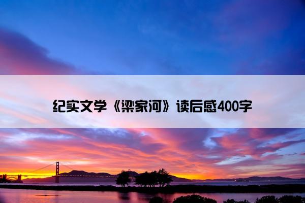 纪实文学《梁家河》读后感400字
