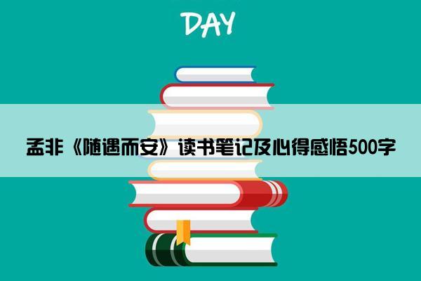 孟非《随遇而安》读书笔记及心得感悟500字