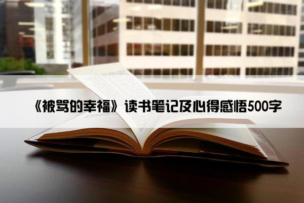 《被骂的幸福》读书笔记及心得感悟500字