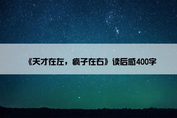 《天才在左，疯子在右》读后感400字