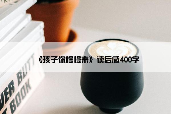 《孩子你慢慢来》读后感400字