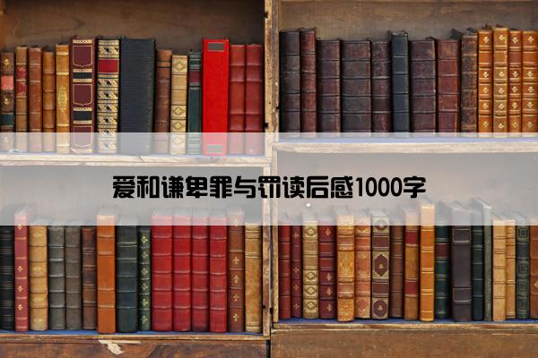 爱和谦卑罪与罚读后感1000字