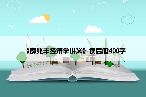 《薛兆丰经济学讲义》读后感400字