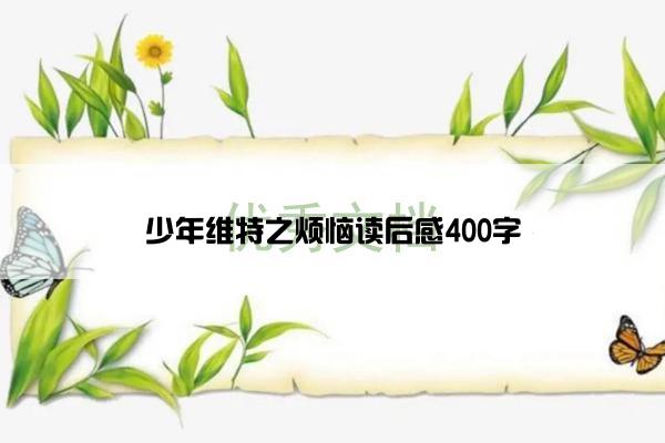 少年维特之烦恼读后感400字