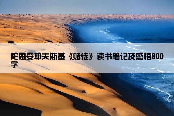 陀思妥耶夫斯基《赌徒》读书笔记及感悟800字