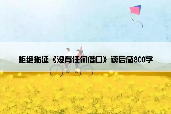 拒绝拖延《没有任何借口》读后感800字