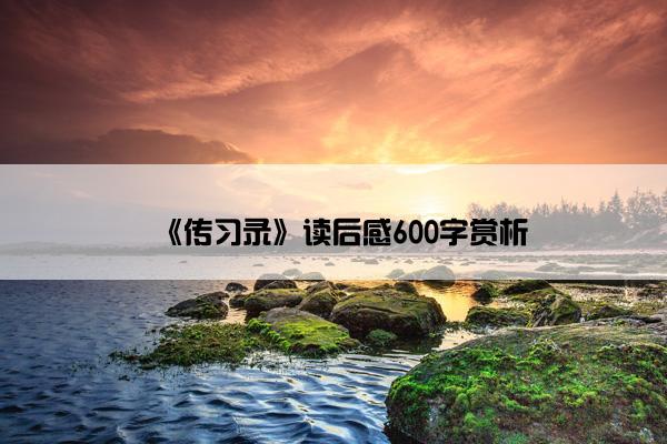 《传习录》读后感600字赏析