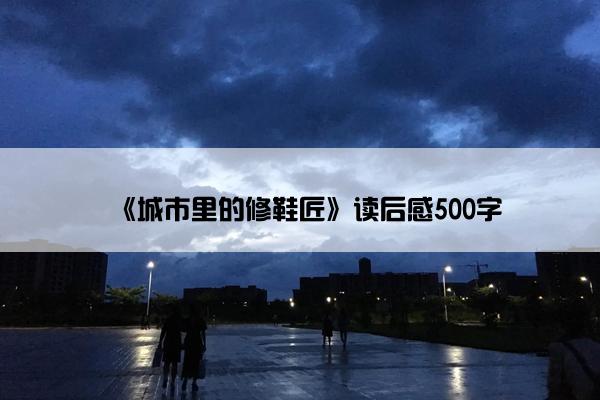 《城市里的修鞋匠》读后感500字