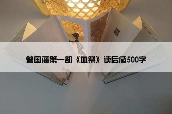 曾国藩第一部《血祭》读后感500字