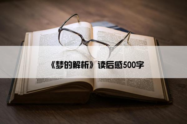 《梦的解析》读后感500字