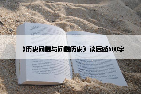 《历史问题与问题历史》读后感500字