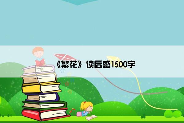 《繁花》读后感1500字