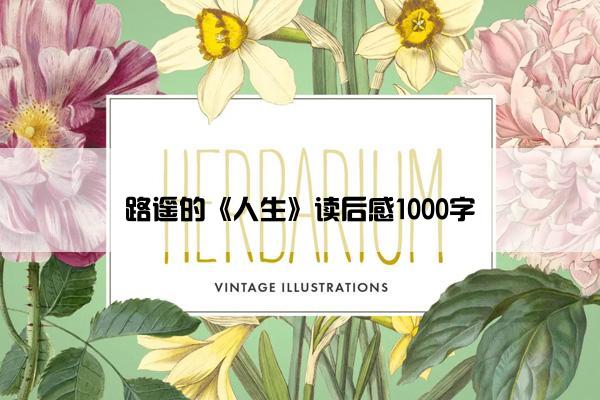 路遥的《人生》读后感1000字