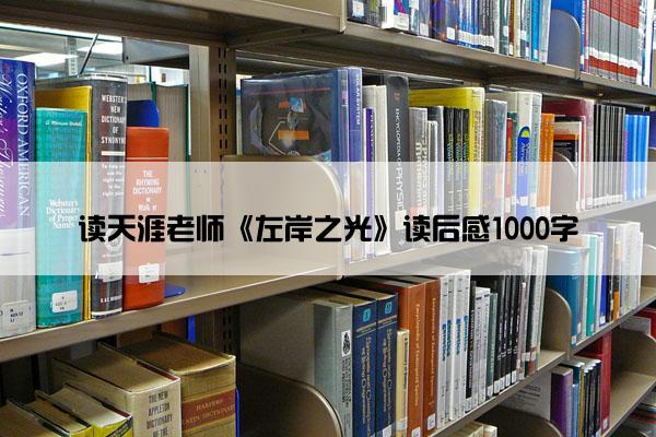 读天涯老师《左岸之光》读后感1000字