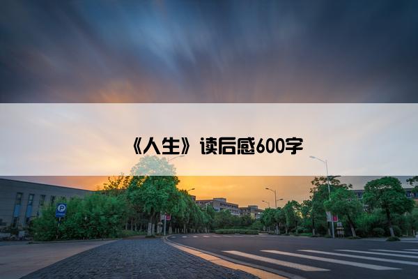 《人生》读后感600字